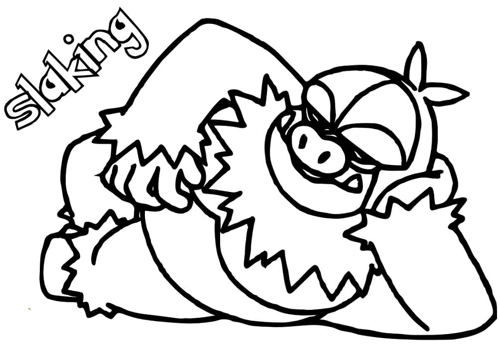 slaking coloring page transparent png pokemon