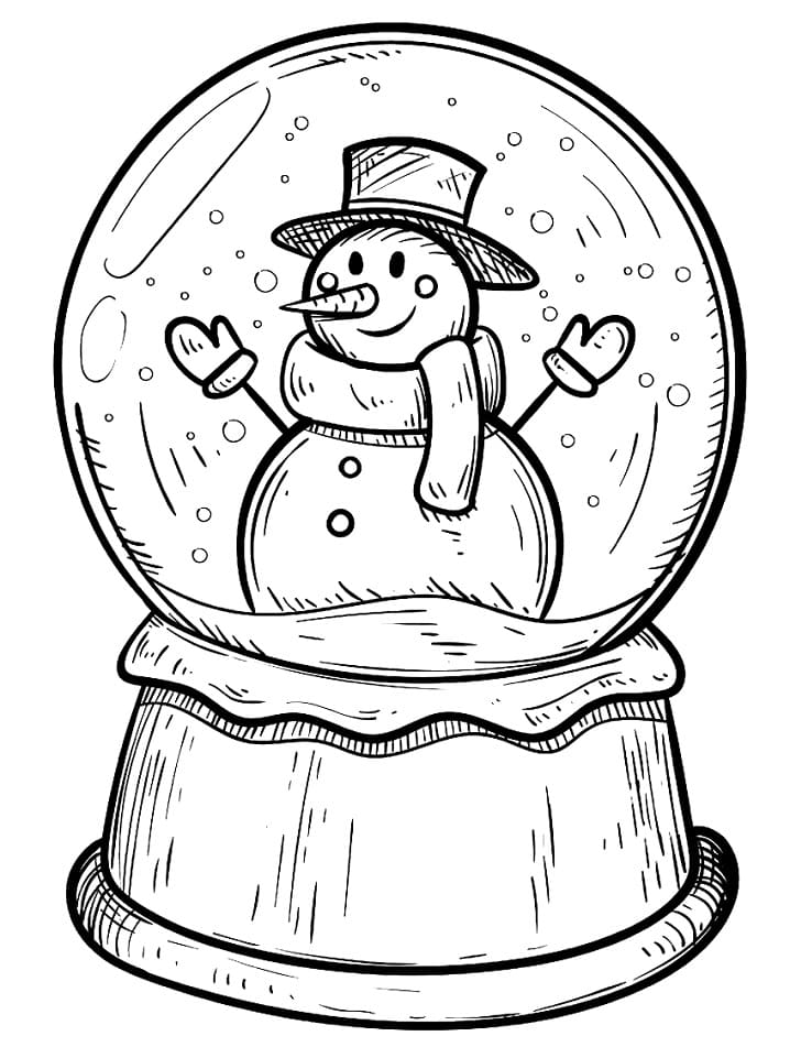 Printable Snow Globe with Snowman