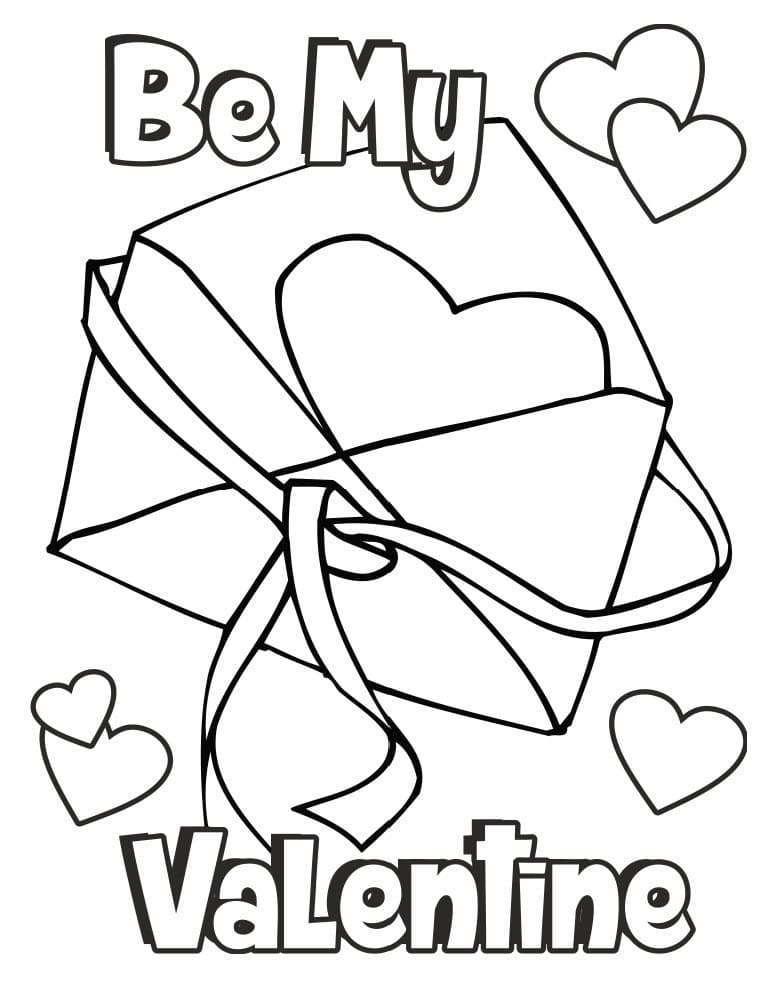 Printable Valentine #39 s Day Card Coloring Page Free Printable Coloring