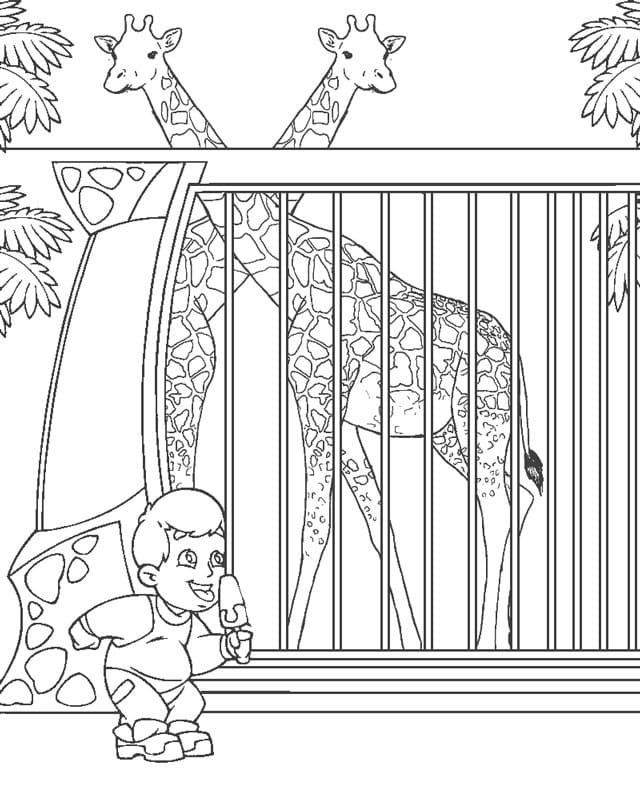 Printable Zoo Coloring Page - Free Printable Coloring Pages for Kids