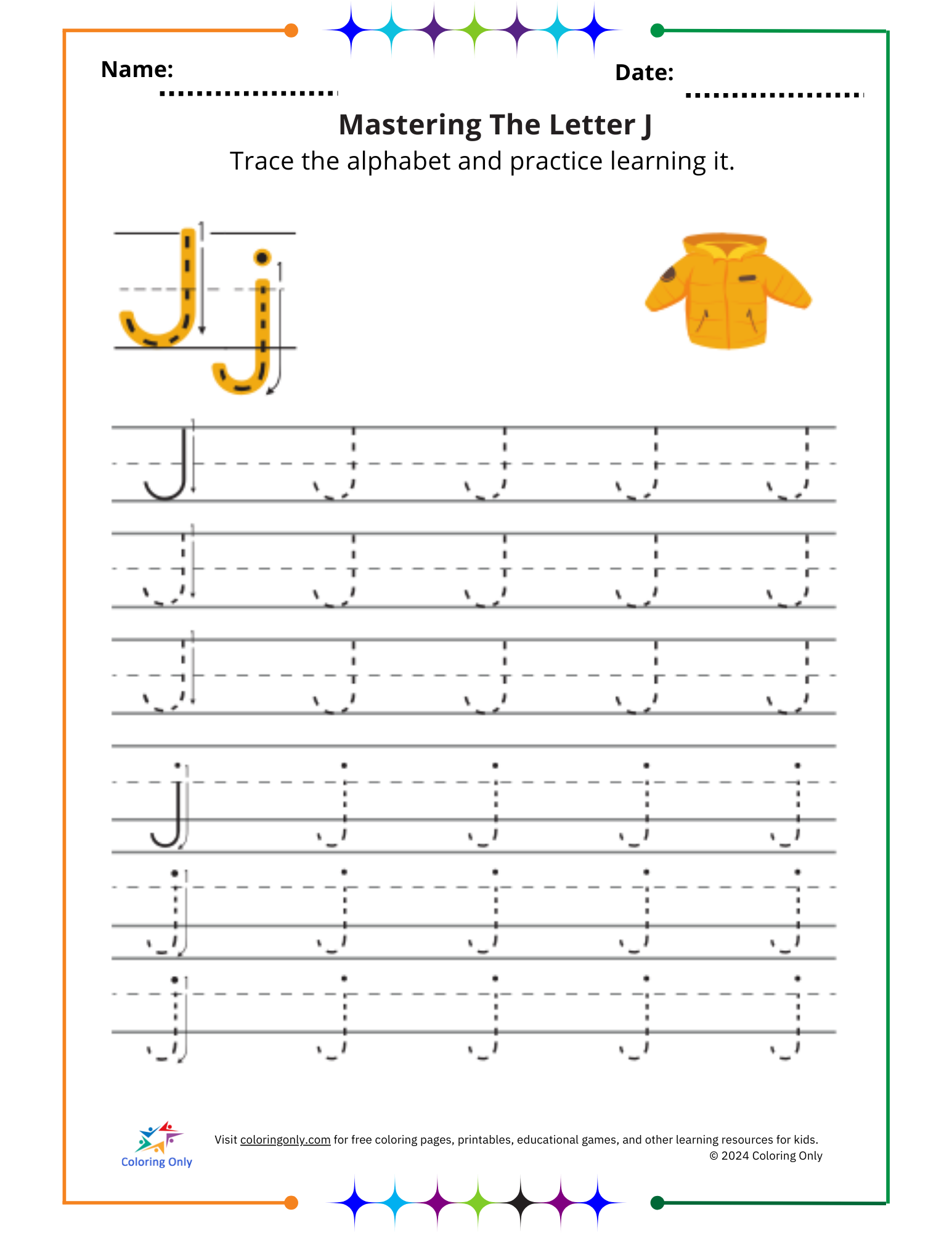 Mastering The Letter J Free Printable Worksheet