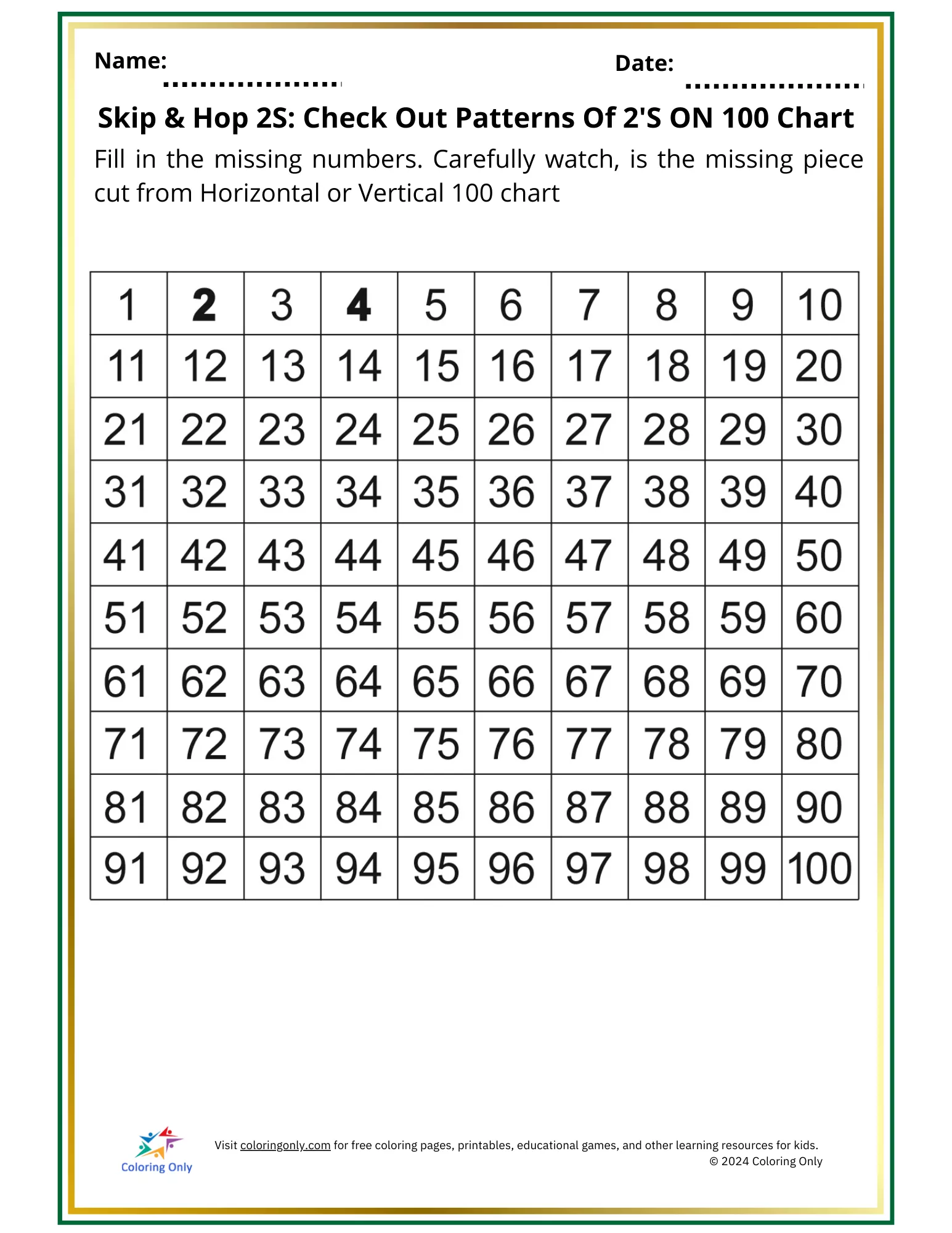 Printable worksheet template
