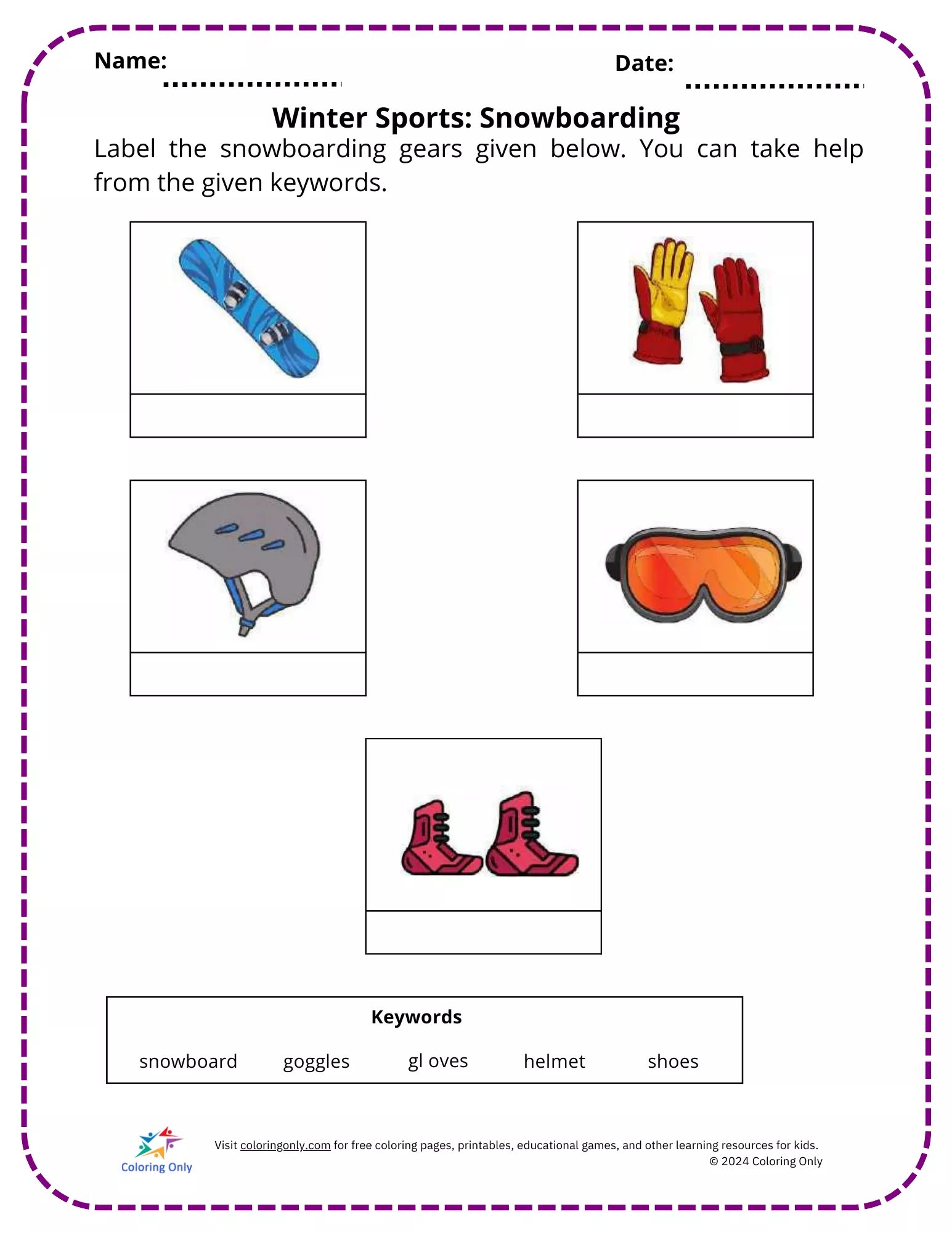 Printable worksheet template