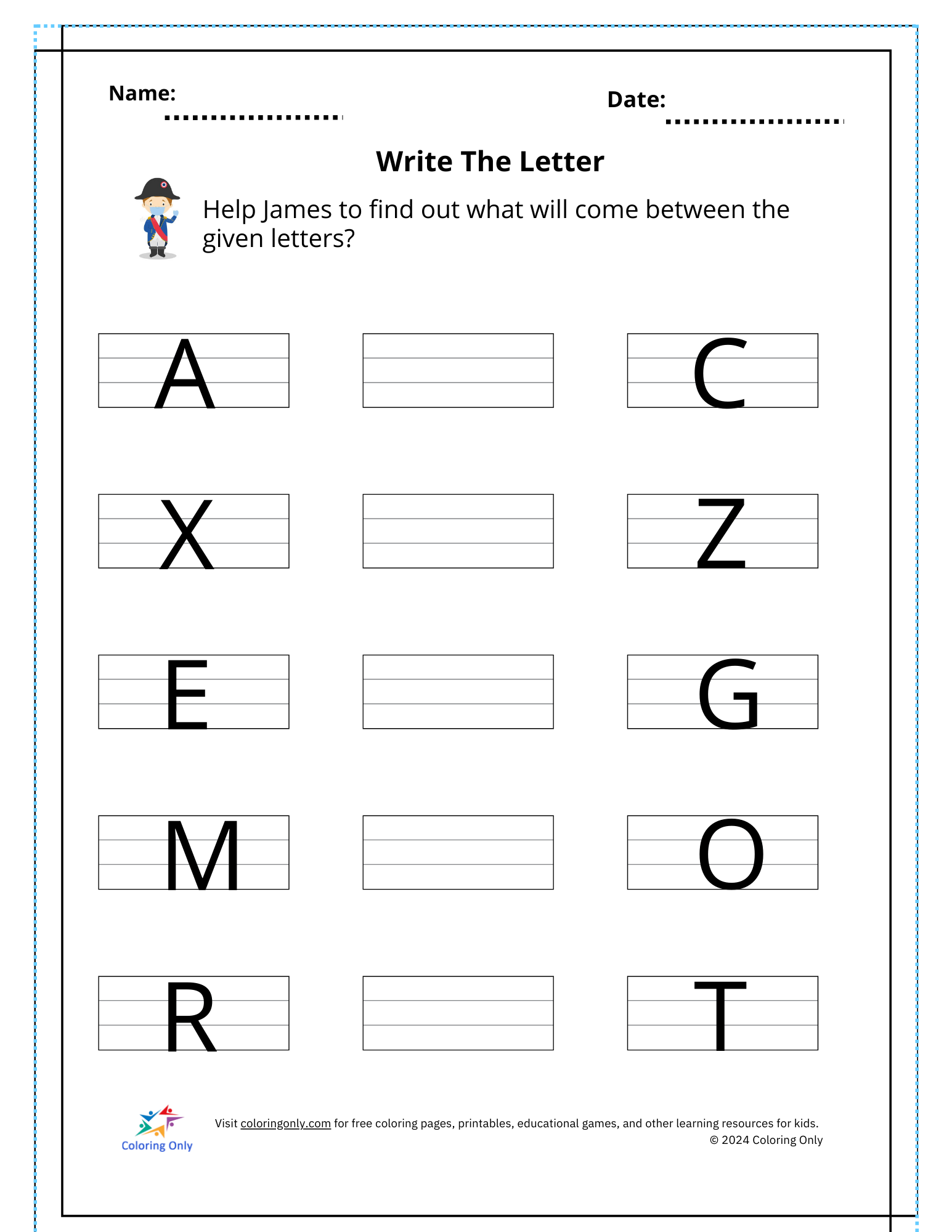 Write The Letter Free Printable Worksheet