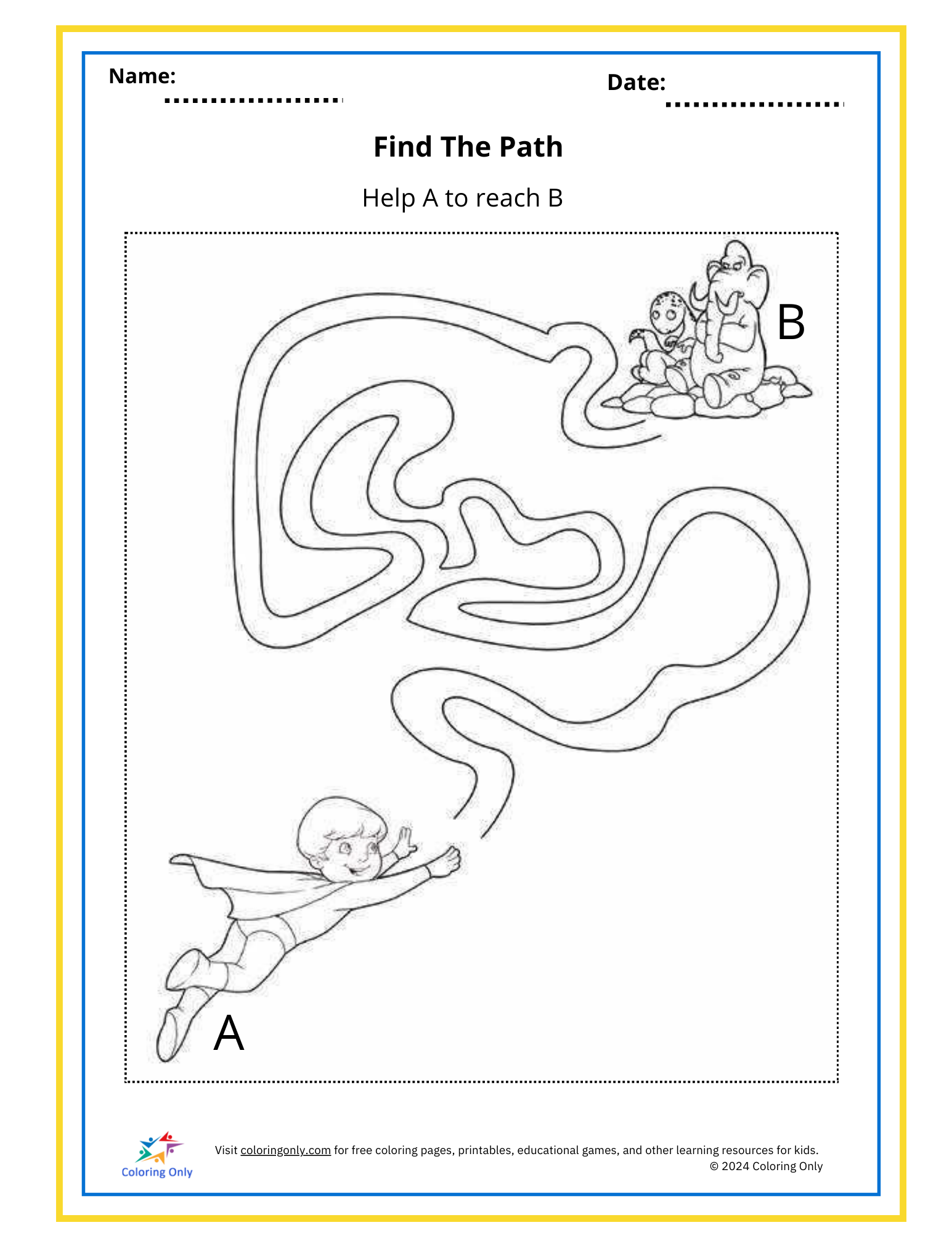 Find The Path Free Printable Worksheet