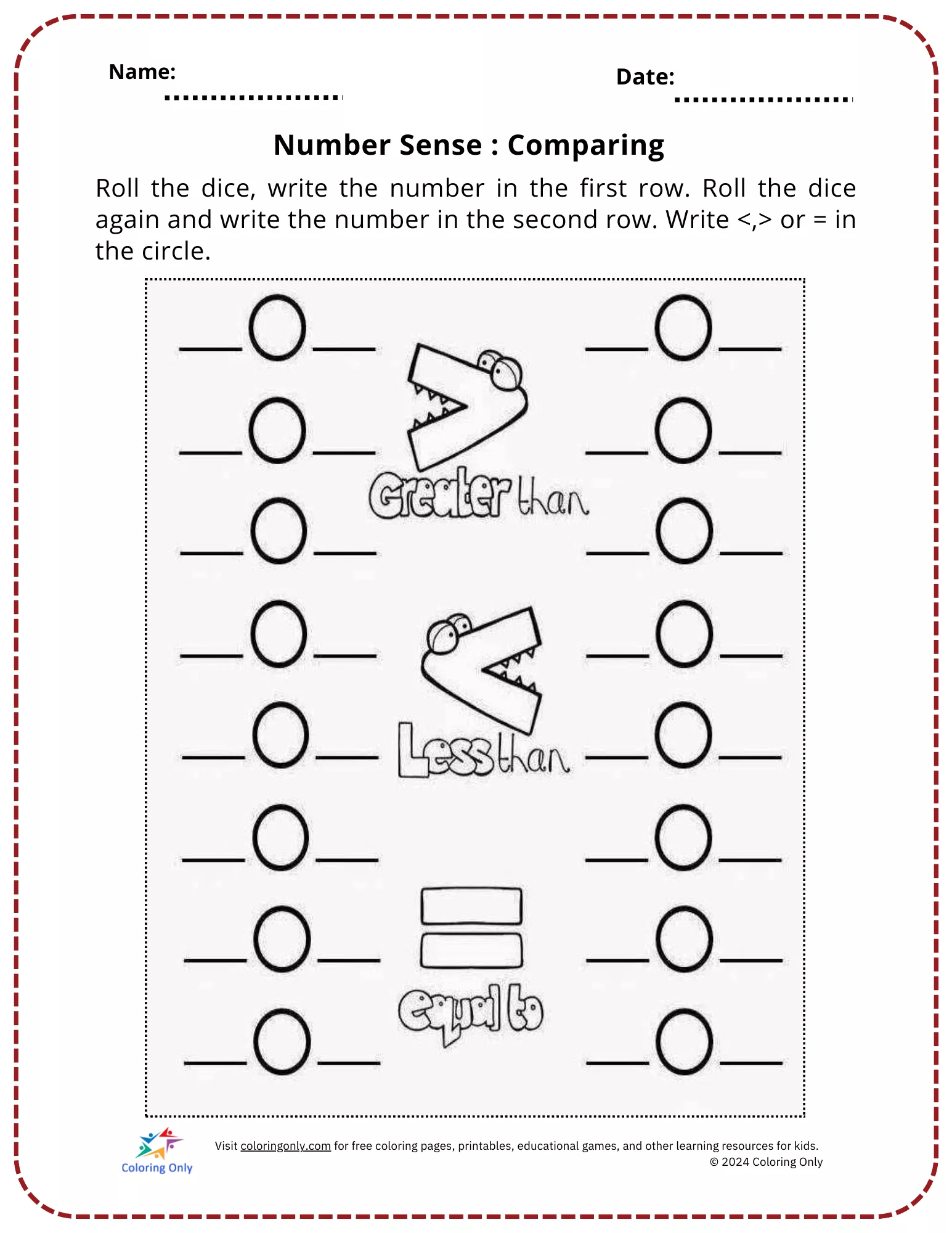 Printable worksheet template