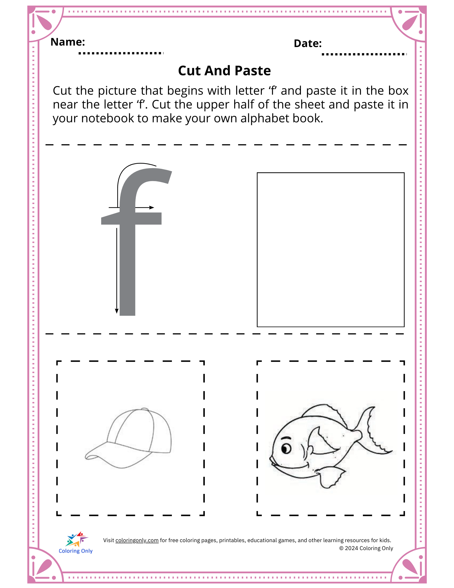 Cut And Paste Free Printable Worksheet