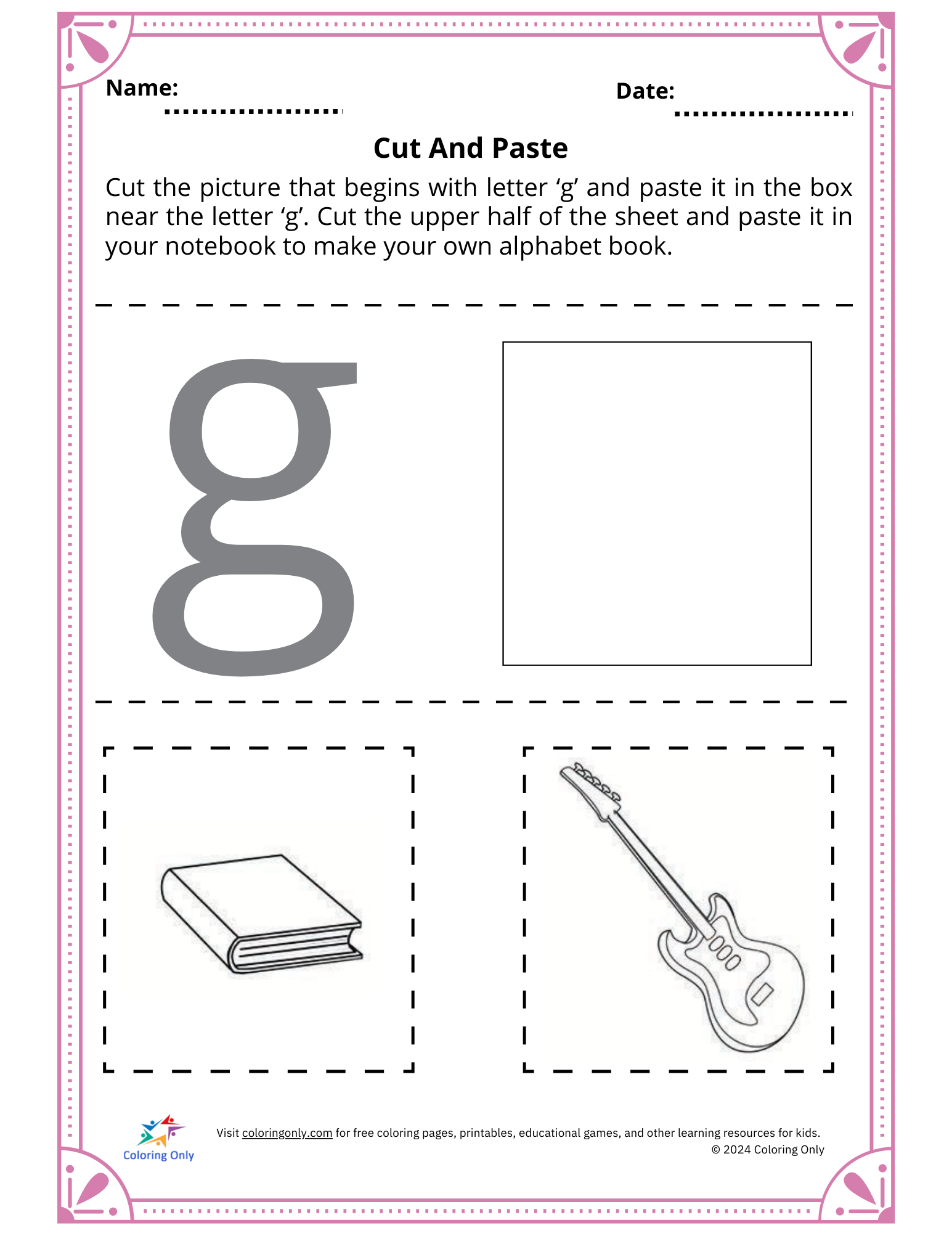 Cut And Paste Free Printable Worksheet