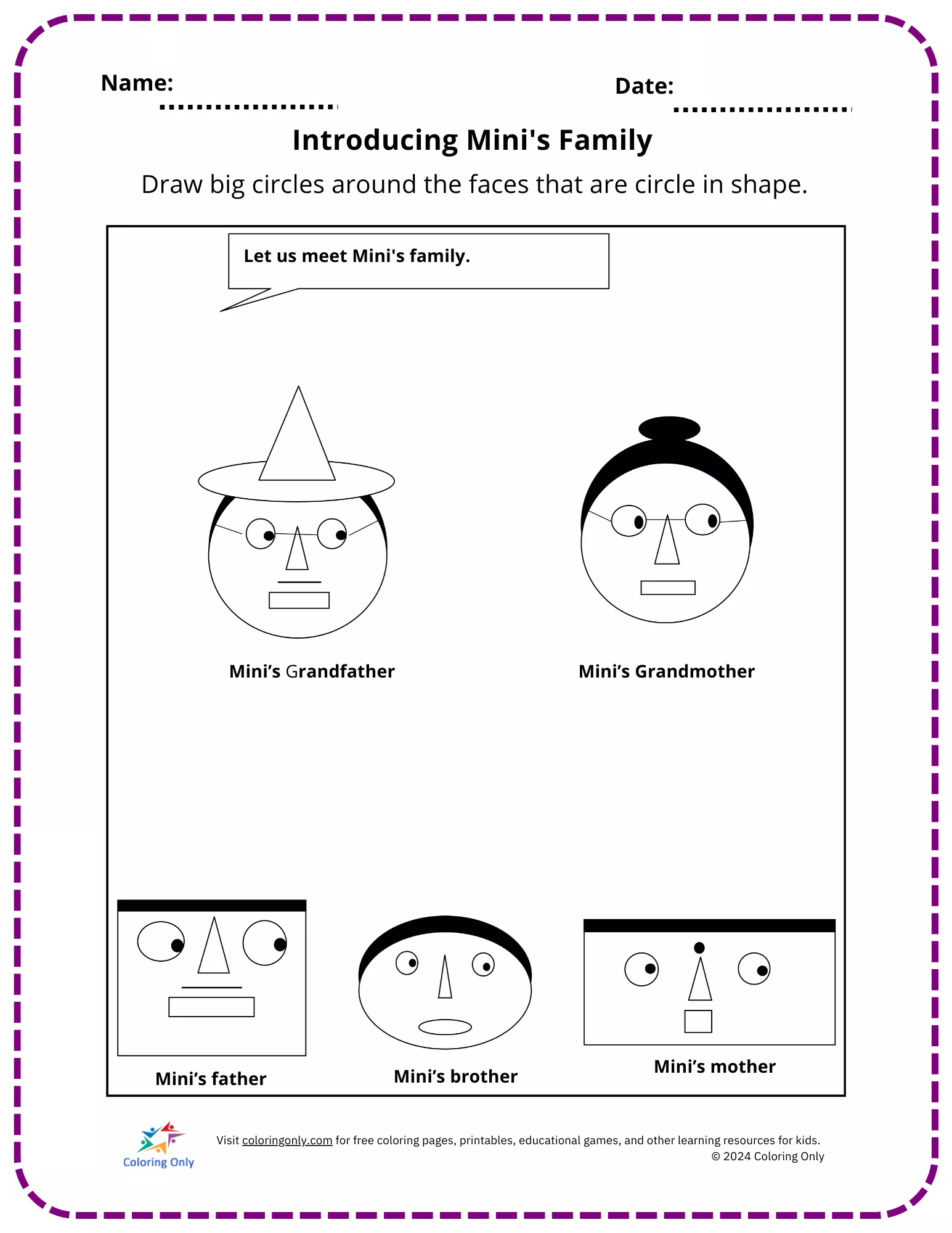Printable worksheet template