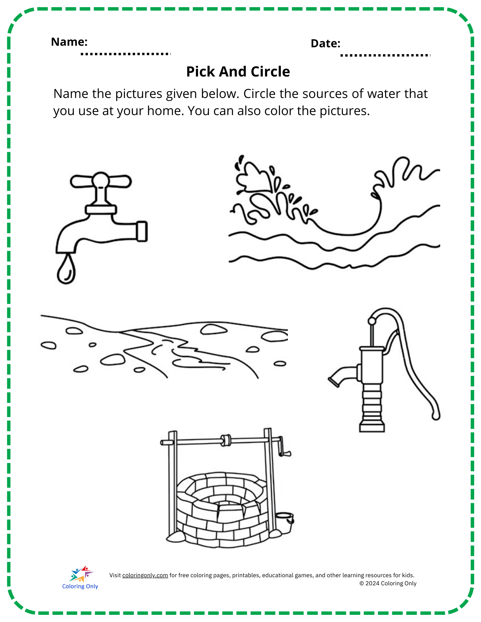 Pick And Circle Free Printable Worksheet