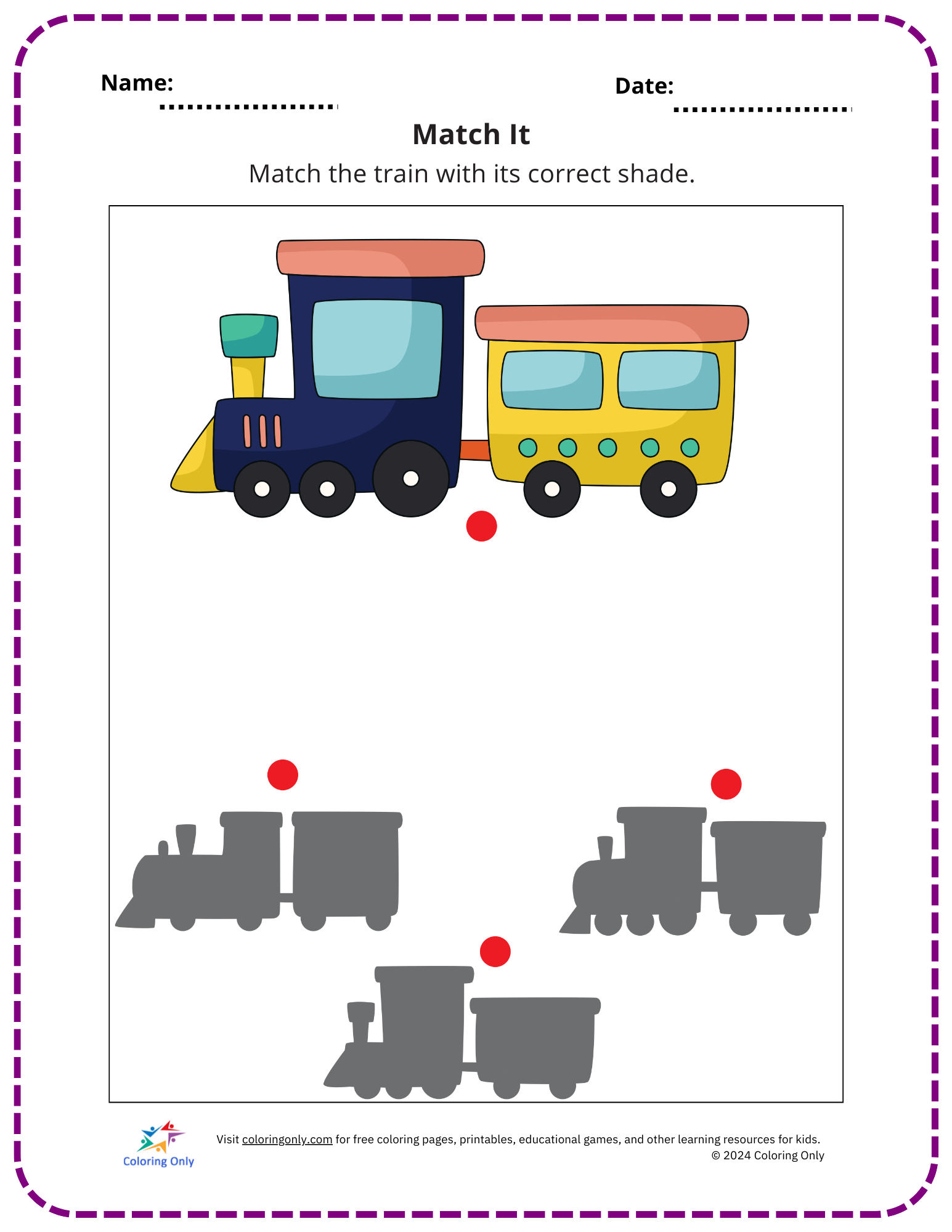 Match It Free Printable Worksheet