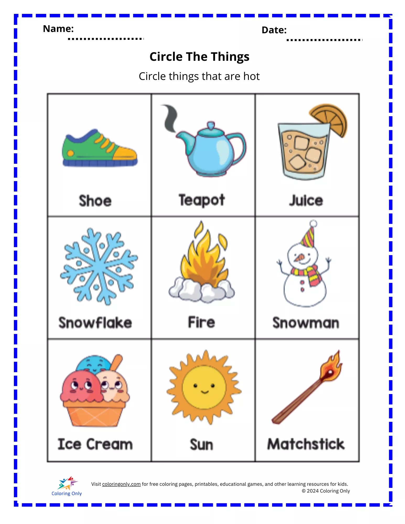 Printable worksheet template