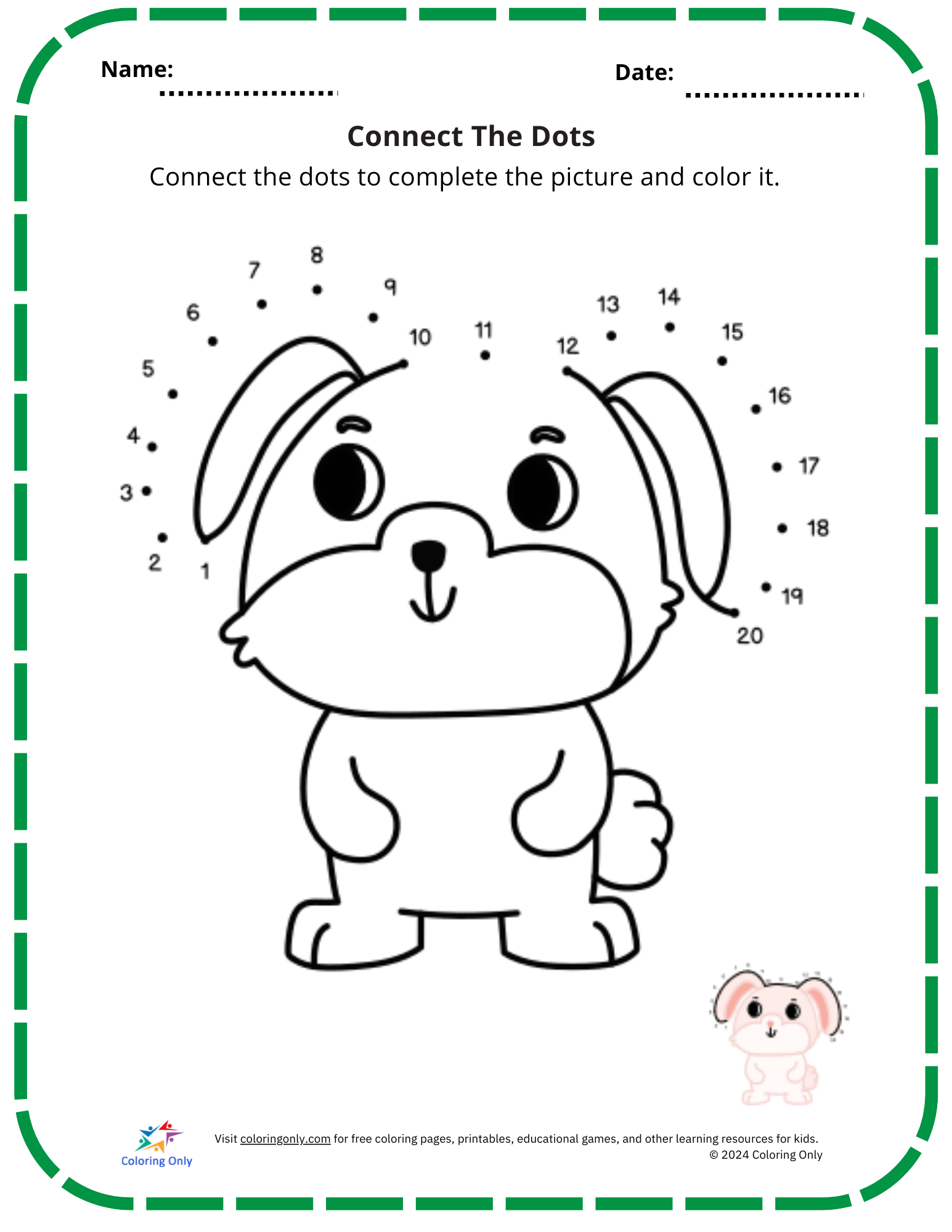 Connect The Dots Free Printable Worksheet