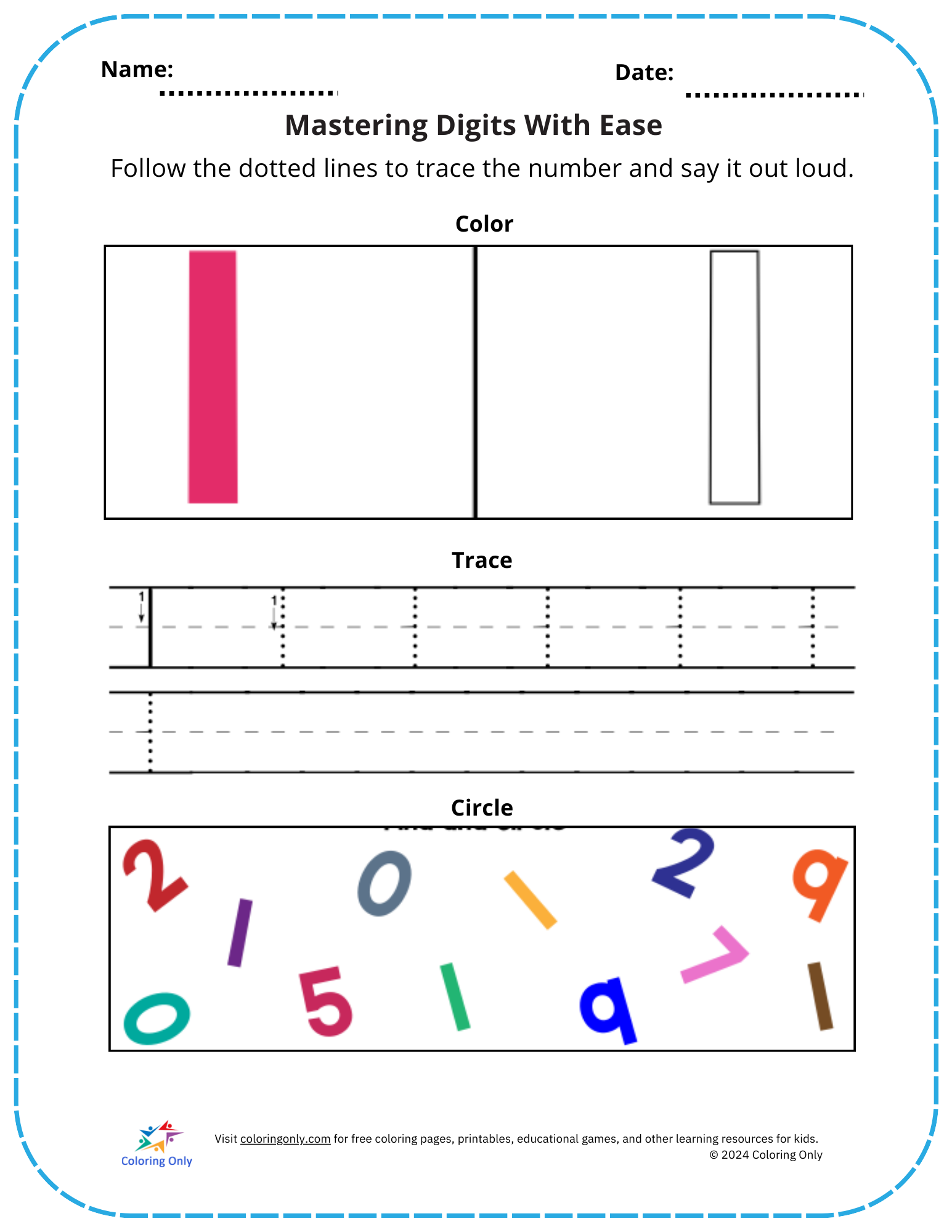 Mastering Digits With Ease Free Printable Worksheet