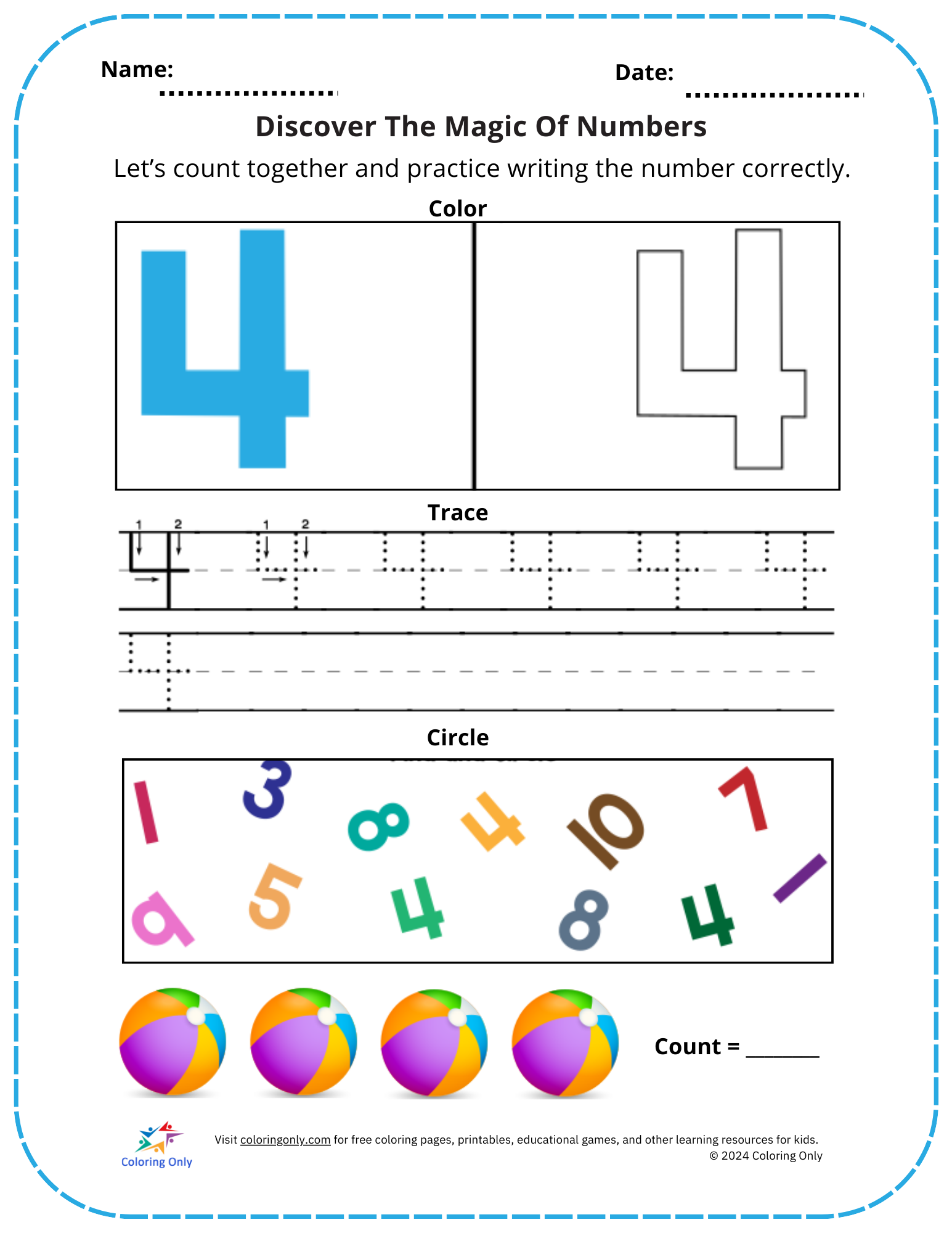 Discover The Magic Of Numbers Free Printable Worksheet