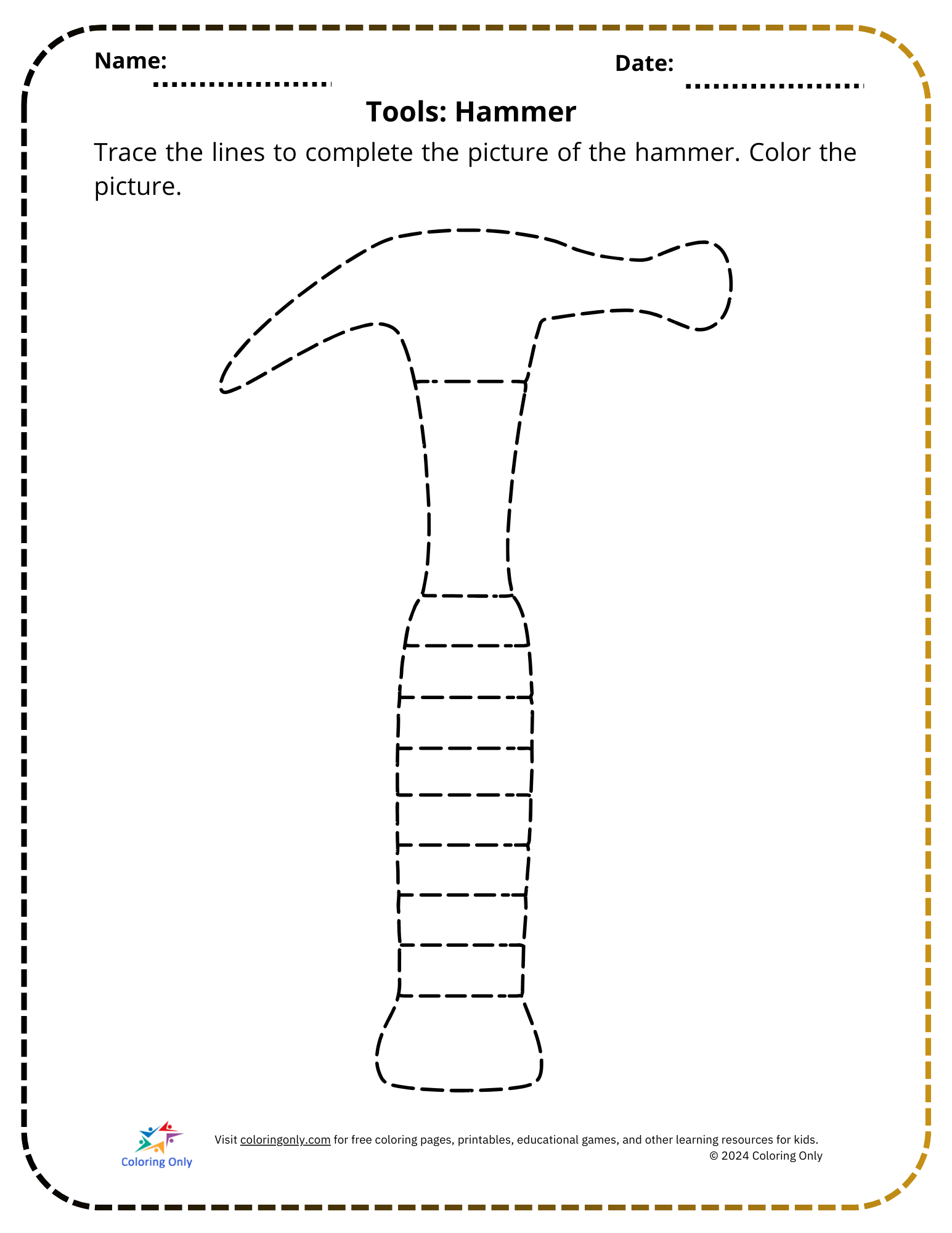 Tools: Hammer Free Printable Worksheet