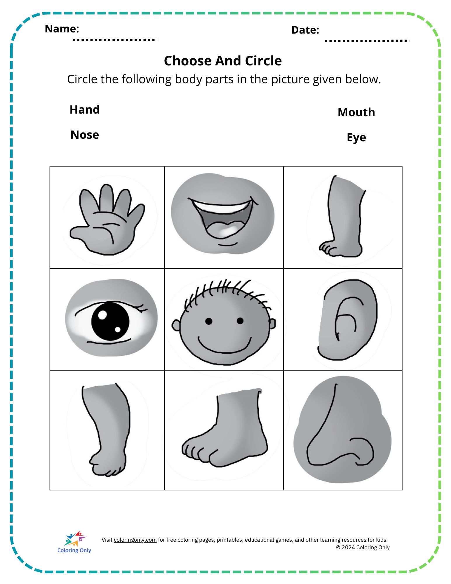 Choose And Circle Free Printable Worksheet