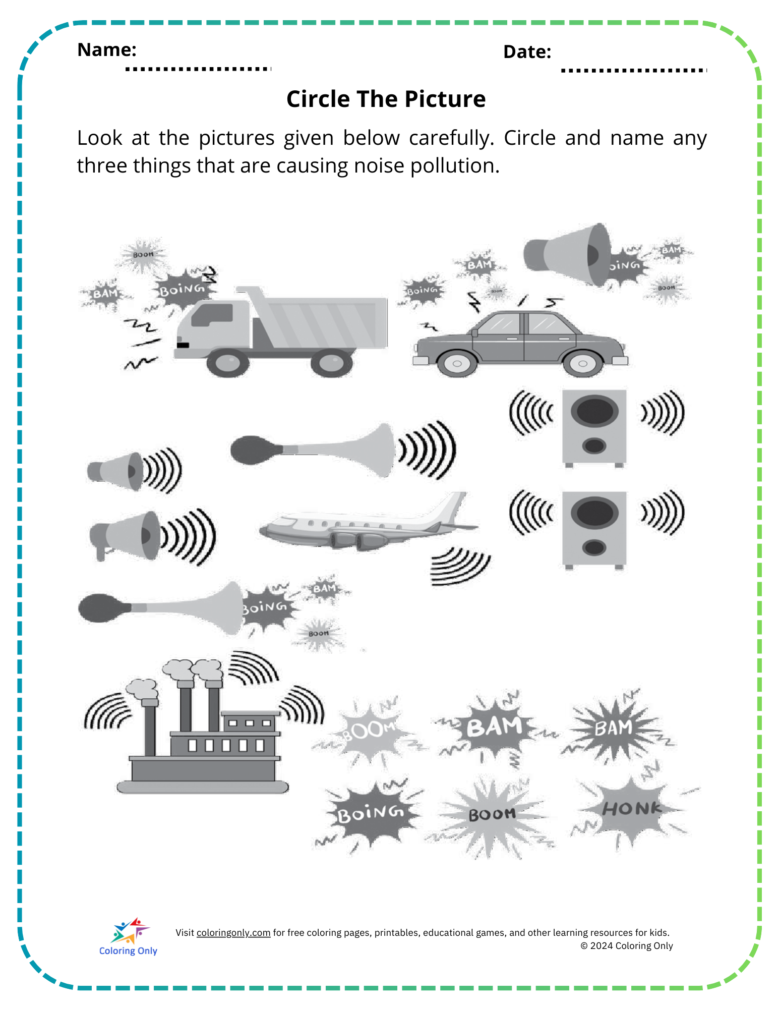 Circle The Picture Free Printable Worksheet