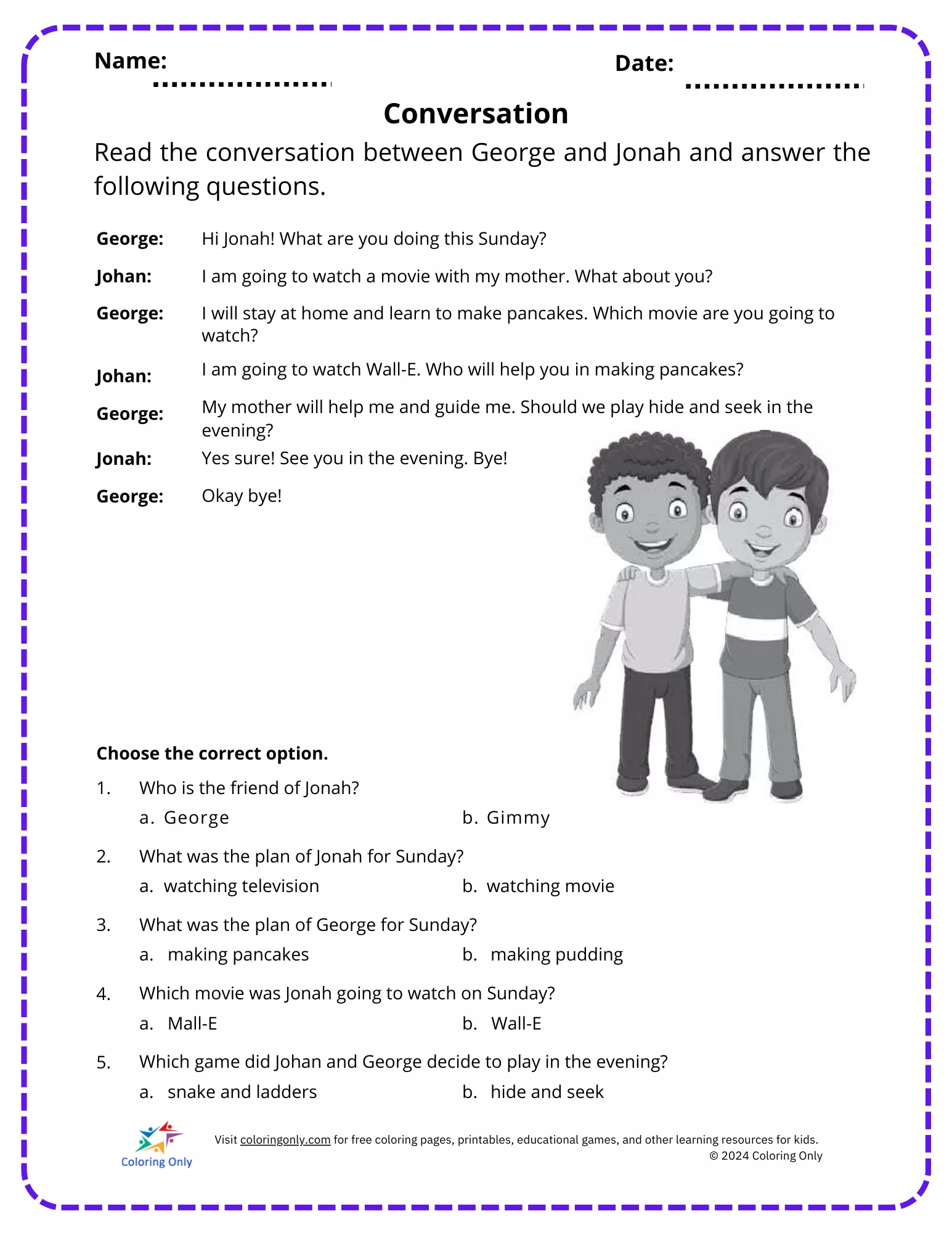 Printable worksheet template