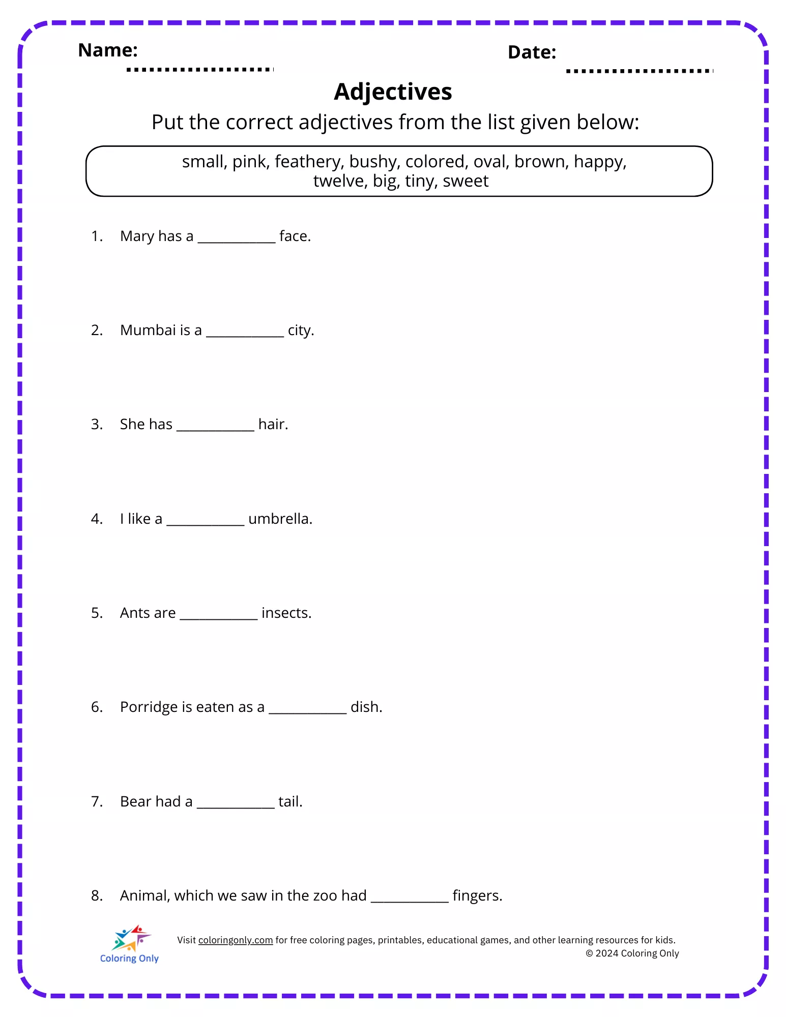 Printable worksheet template