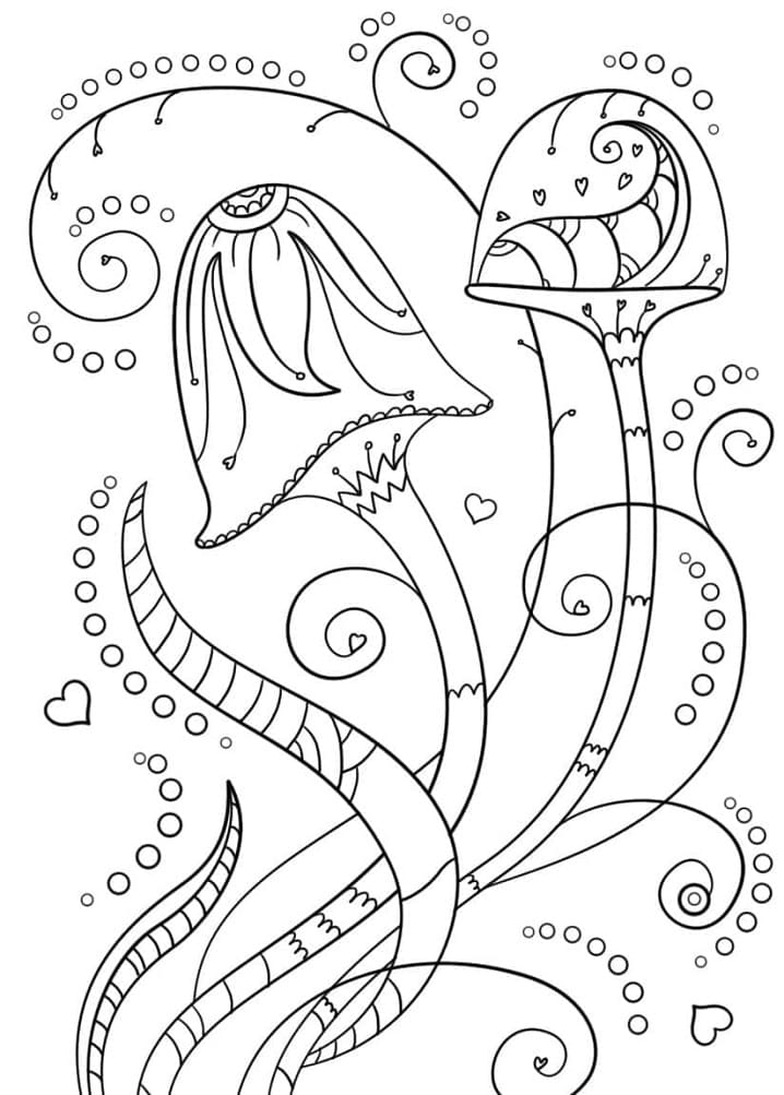 psychedelic mushrooms coloring page free printable coloring pages for kids