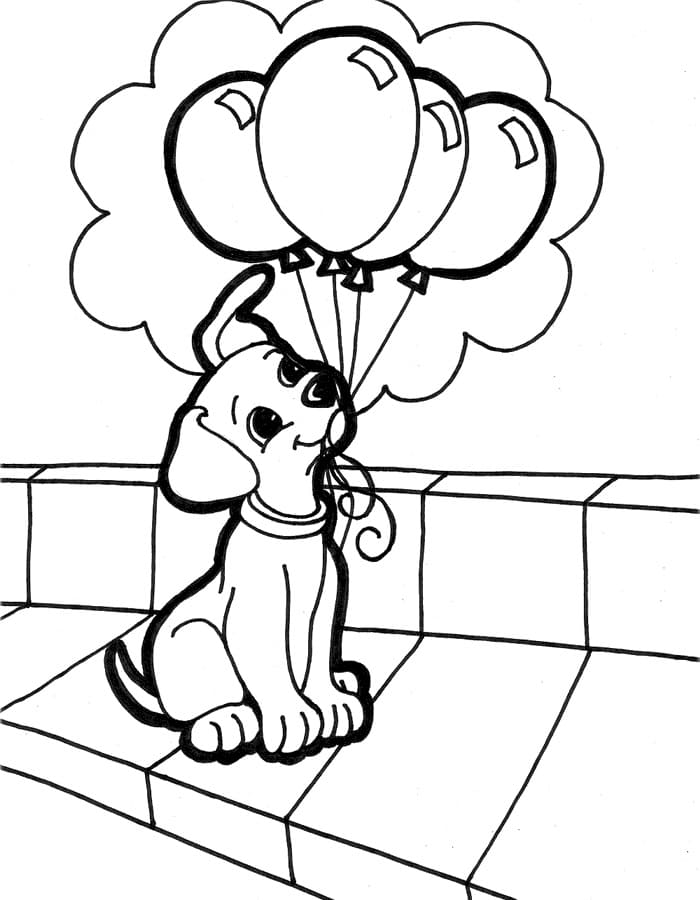 Puppy and Balloons