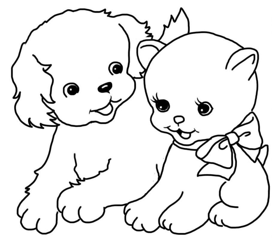 Dog And Cat In The House Coloring Page Free Printable Coloring Pages For Kids