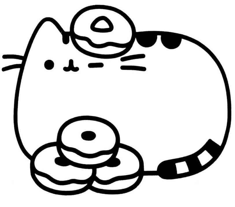 Food Kawaii Cat Coloring Pages