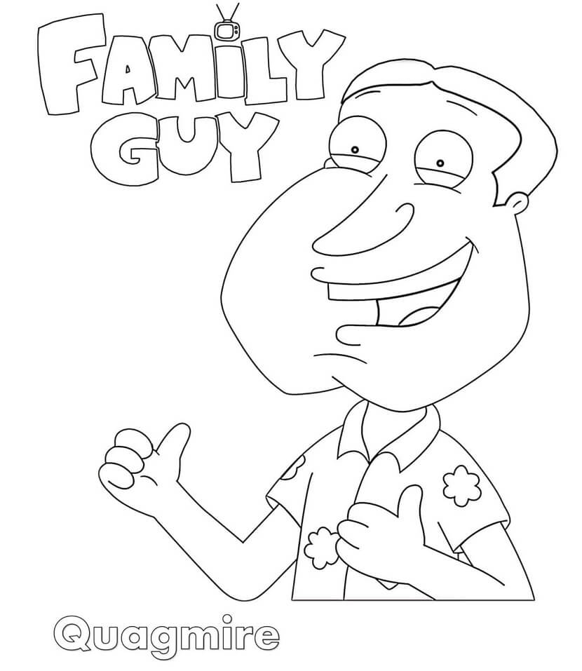 Cleveland Brown Family Guy Coloring Page - Free Printable Coloring