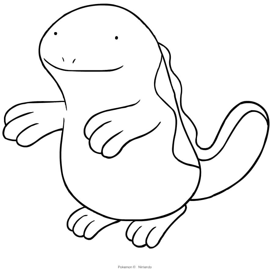 quagsire coloring page in black and white pokemon