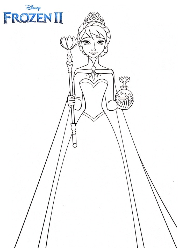 queen anna frozen 2 coloring page free printable coloring pages for kids