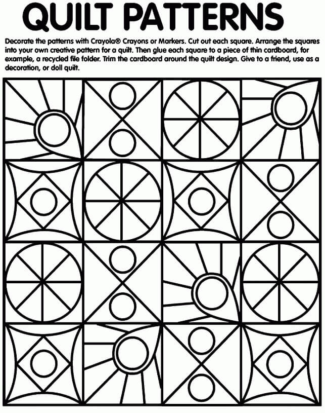 Quilt Patterns Coloring Page - Free Printable Coloring Pages for Kids