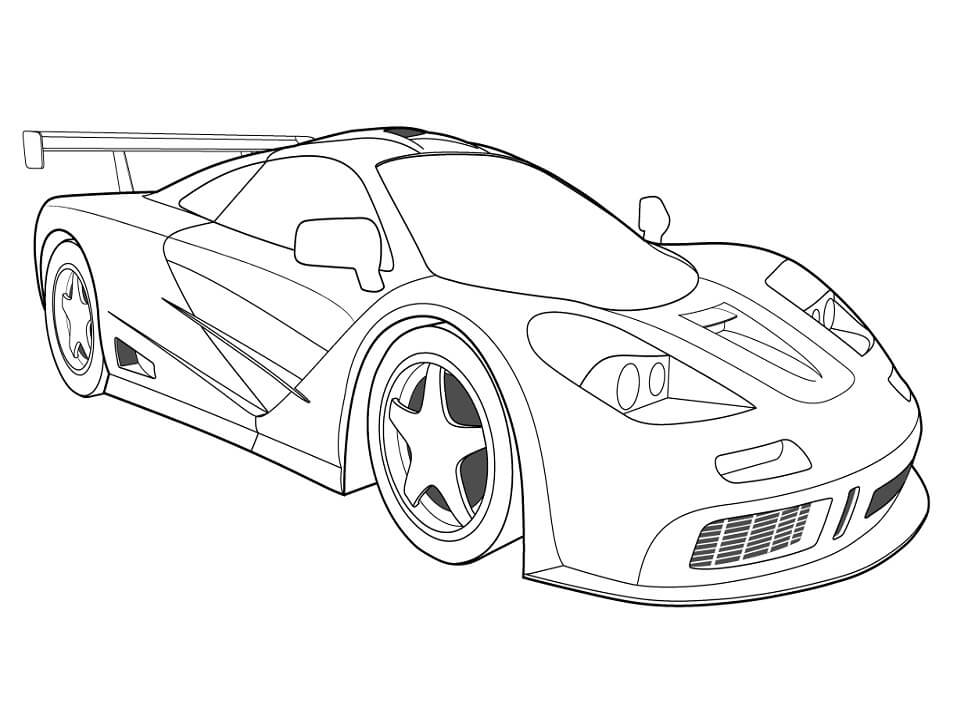 Race Car Coloring Page - Free Printable Coloring Pages for Kids