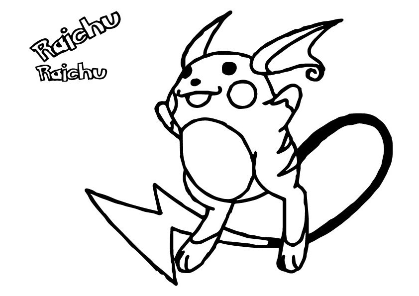 10 Printable Pokémon Coloring Pages: Raichu Edition