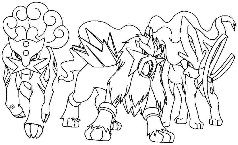 pokemon coloring pages raikou