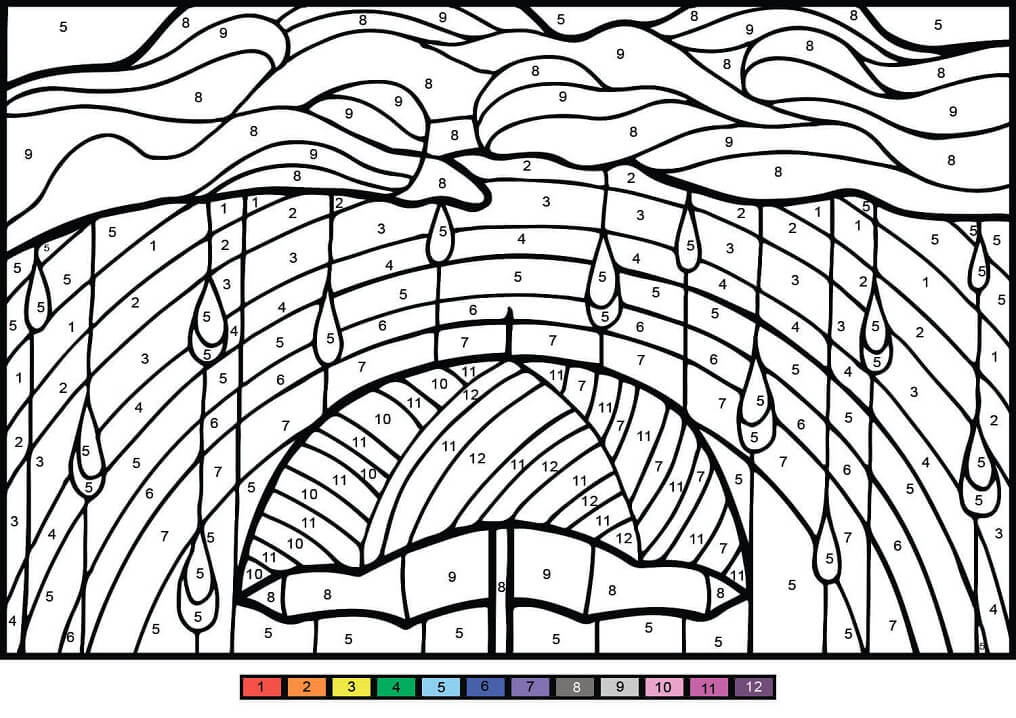 colour by numbers coloring pages