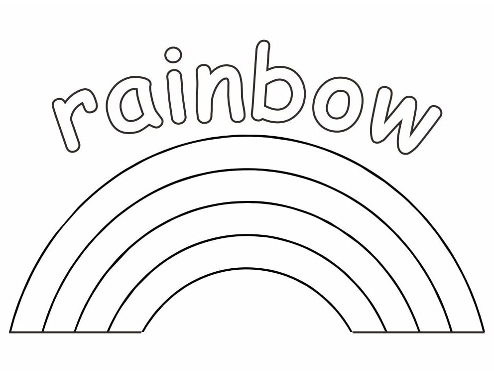 Rainbow Scene Coloring Page Sketch Coloring Page