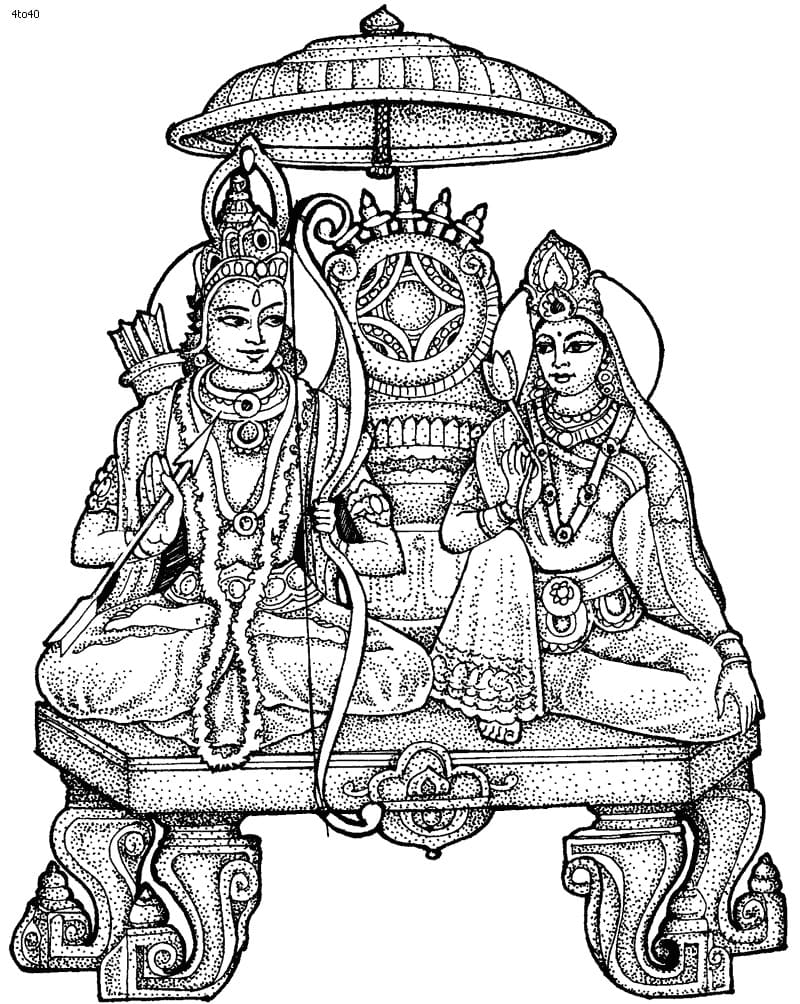 Rama prince of Ayodhya won the hand of the beautiful princess Sita but  was exiled with her and his brother Laksmana for 14 years through the  plotting of his stepmother In the