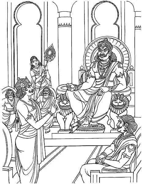 Printable Ramayana Coloring Page - Free Printable Coloring Pages for Kids