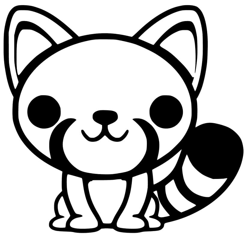 Red Panda 8 Coloring Page - Free Printable Coloring Pages for Kids