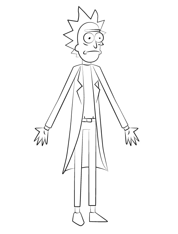 pirate morty smith coloring page