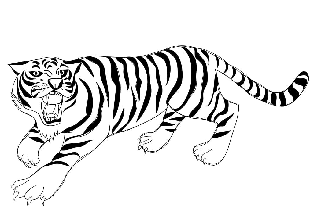 Coloring book or page for kids. Tiger black and white vector illustration  Stock Vector Image & Art - Alamy