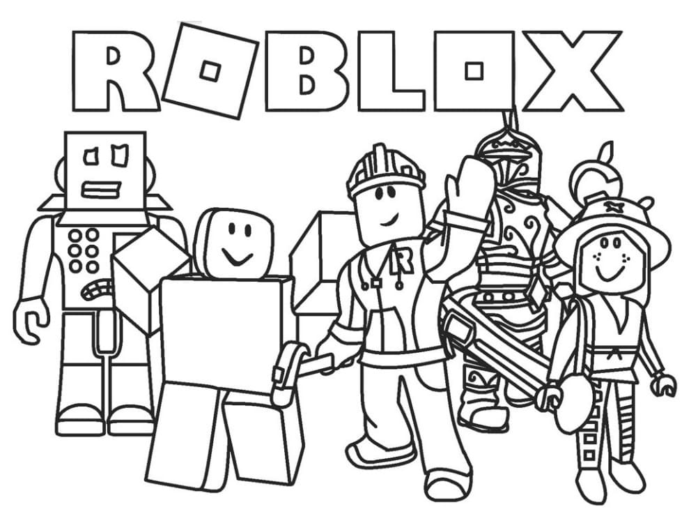 Roblox Characters Coloring Page - Free Printable Coloring Pages for Kids