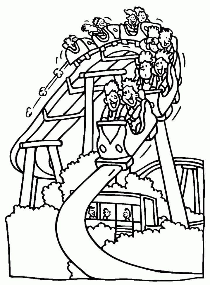 Roller Coaster - Coloring Pages