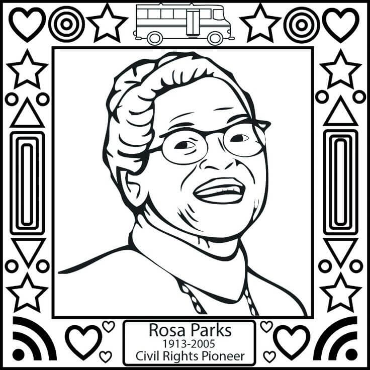 rosa parks bus coloring page