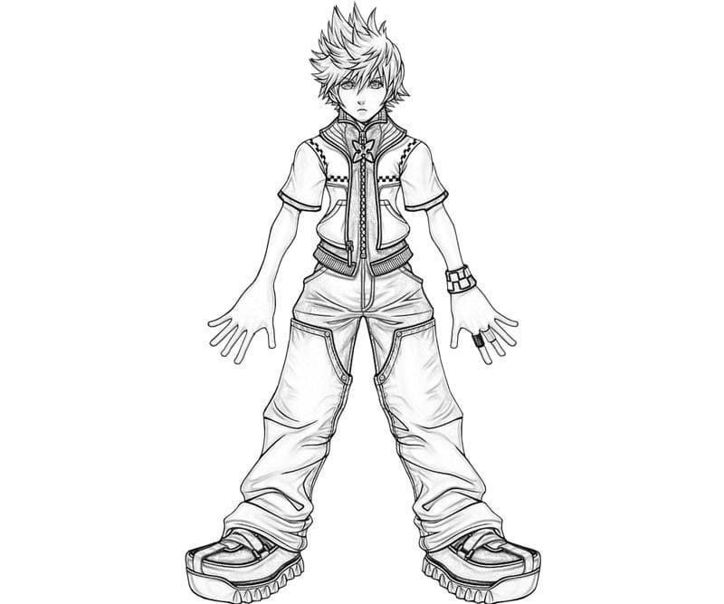 roxas kingdom hearts coloring page free printable coloring pages for kids