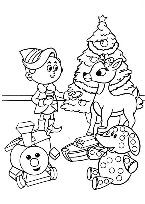 Rudolph And Elf Coloring Page Free Printable Coloring Pages For Kids