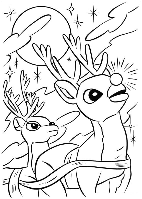 Rudolph the Red Nosed Reindeer 1 Coloring Page - Free Printable Coloring  Pages for Kids