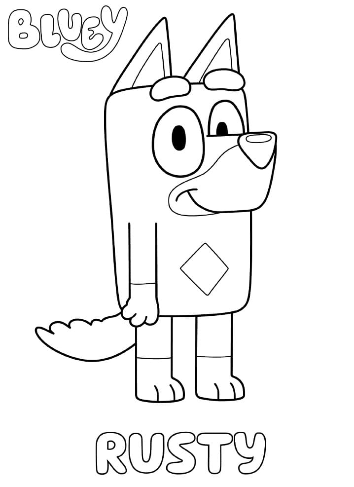 Bluey and Dad Coloring Page - Free Printable Coloring Pages for Kids