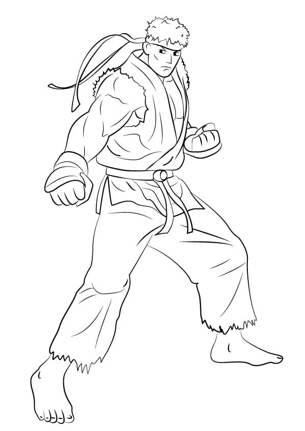 Ryu from Street Fighter Coloring Page - Free Printable Coloring Pages for  Kids